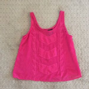 🌺 Sheer hot pink tank top, size XS